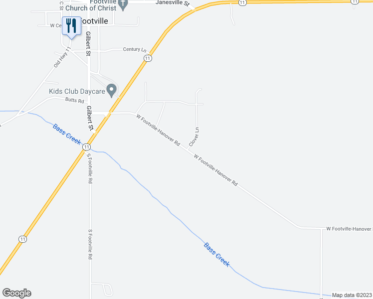 map of restaurants, bars, coffee shops, grocery stores, and more near 10172 West Footville-Hanover Road in Janesville