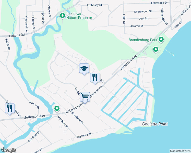 map of restaurants, bars, coffee shops, grocery stores, and more near 33739 Hooker Road in New Baltimore