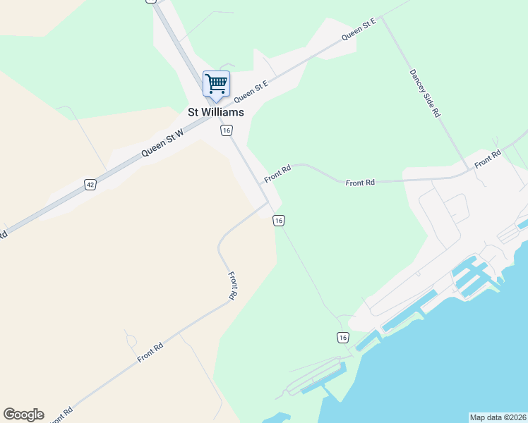 map of restaurants, bars, coffee shops, grocery stores, and more near 770 Front Road in St. Williams