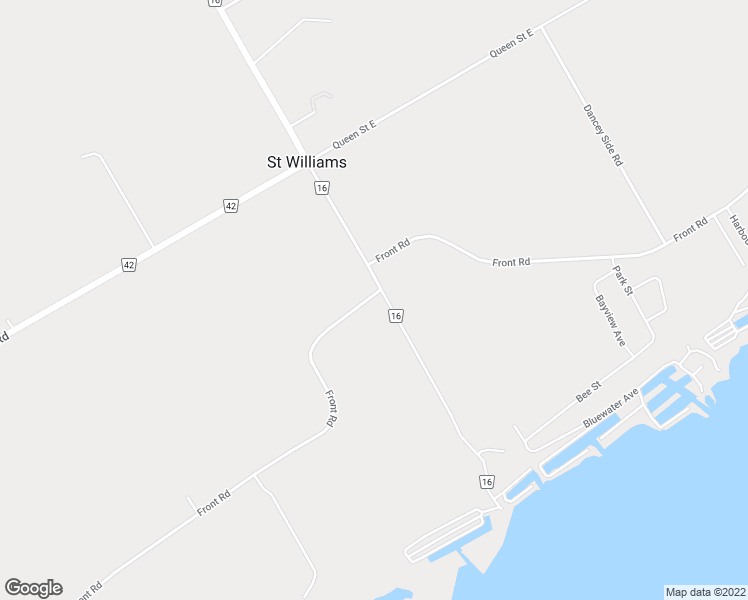 map of restaurants, bars, coffee shops, grocery stores, and more near 119 Townline Street in St. Williams