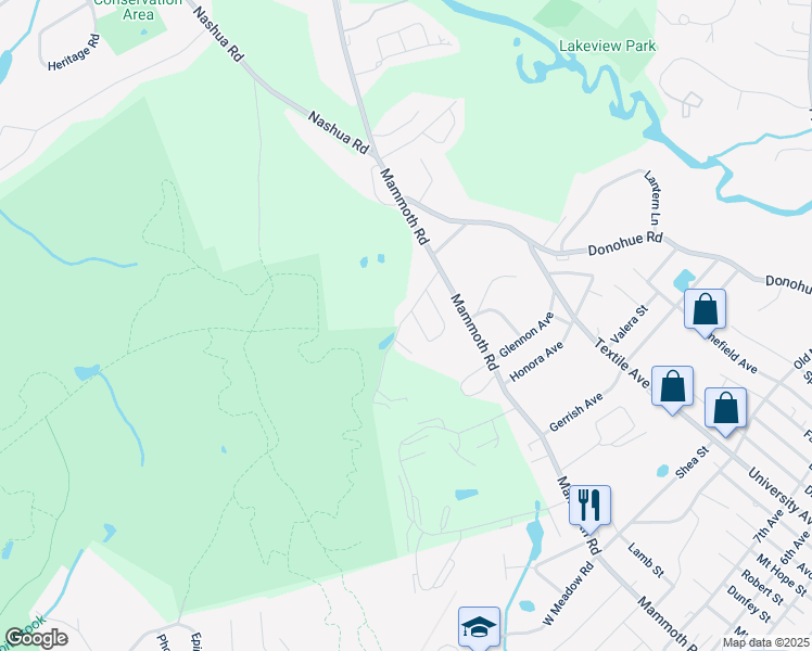 map of restaurants, bars, coffee shops, grocery stores, and more near 56 Gumpus Road in Dracut