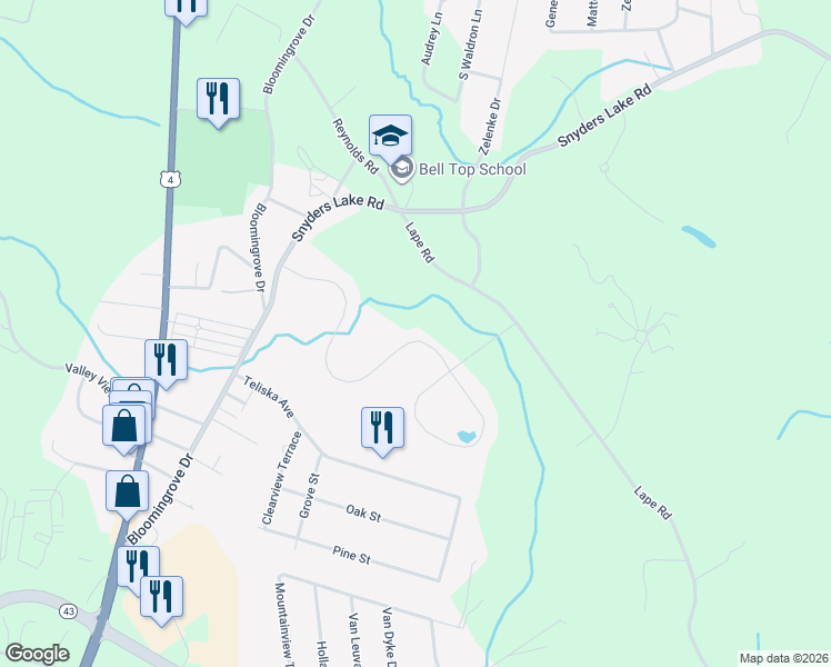 map of restaurants, bars, coffee shops, grocery stores, and more near 37 Haywood Lane in Rensselaer