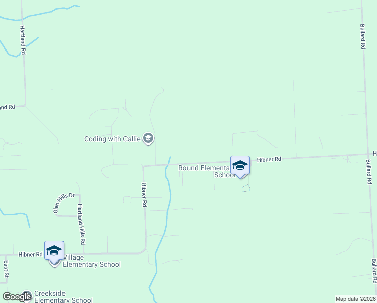 map of restaurants, bars, coffee shops, grocery stores, and more near 11401 Hibner Road in Hartland
