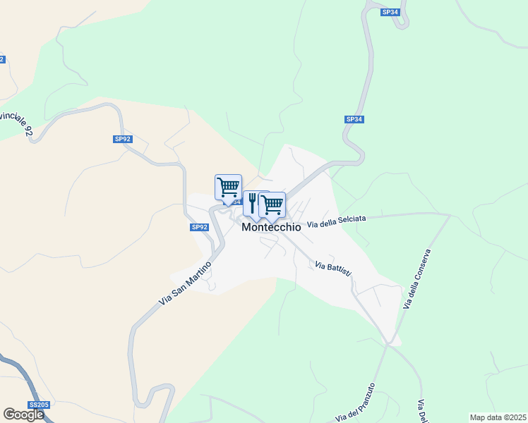 map of restaurants, bars, coffee shops, grocery stores, and more near in Montecchio