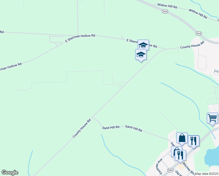 map of restaurants, bars, coffee shops, grocery stores, and more near 2592 County House Road in Penn Yan