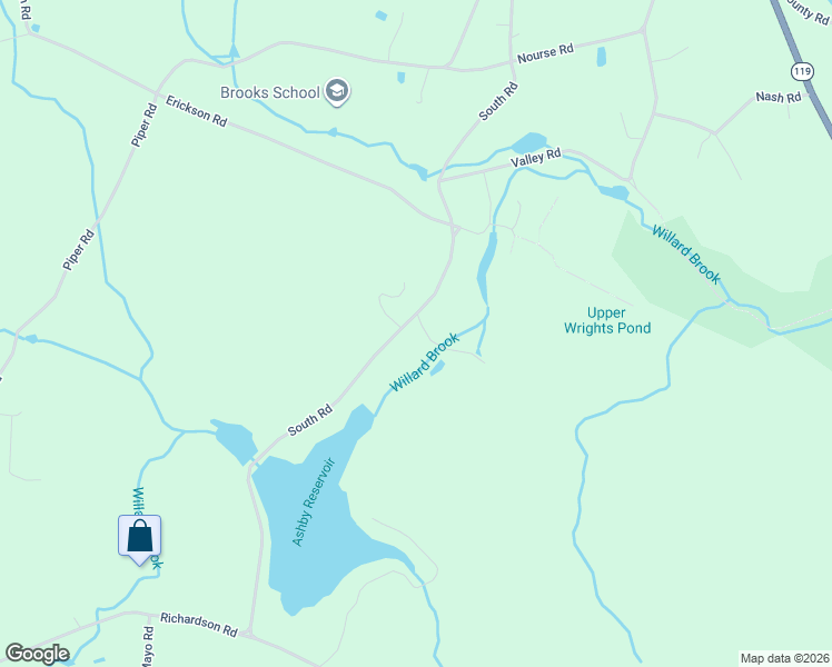 map of restaurants, bars, coffee shops, grocery stores, and more near 544 South Road in Ashby