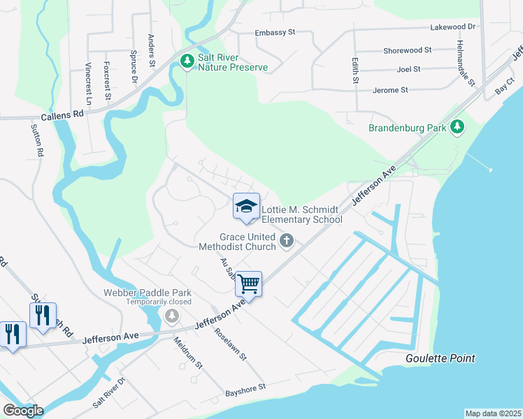 map of restaurants, bars, coffee shops, grocery stores, and more near 33739 Hooker Road in Chesterfield