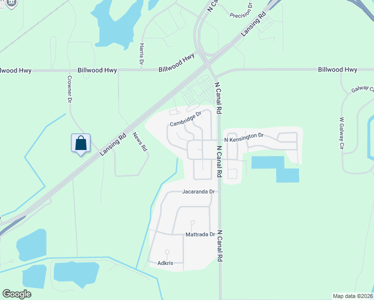 map of restaurants, bars, coffee shops, grocery stores, and more near 1873-1877 Arlington Drive in Windsor Charter Township