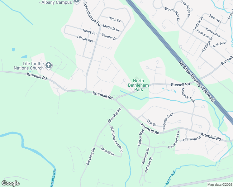 map of restaurants, bars, coffee shops, grocery stores, and more near 1a Winslowe Drive in Albany