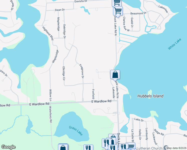 map of restaurants, bars, coffee shops, grocery stores, and more near 2518 Foxfield in Oakland County