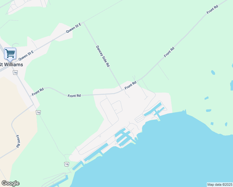 map of restaurants, bars, coffee shops, grocery stores, and more near 1064 Front Road in St. Williams