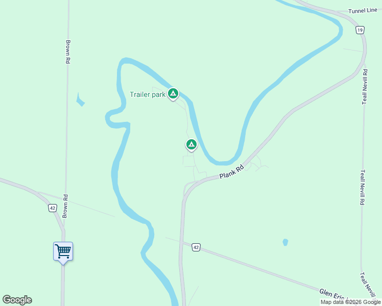 map of restaurants, bars, coffee shops, grocery stores, and more near 4899 Plank Road in Port Burwell