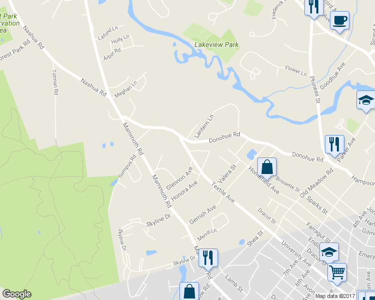 map of restaurants, bars, coffee shops, grocery stores, and more near 592 Textile Avenue in Dracut
