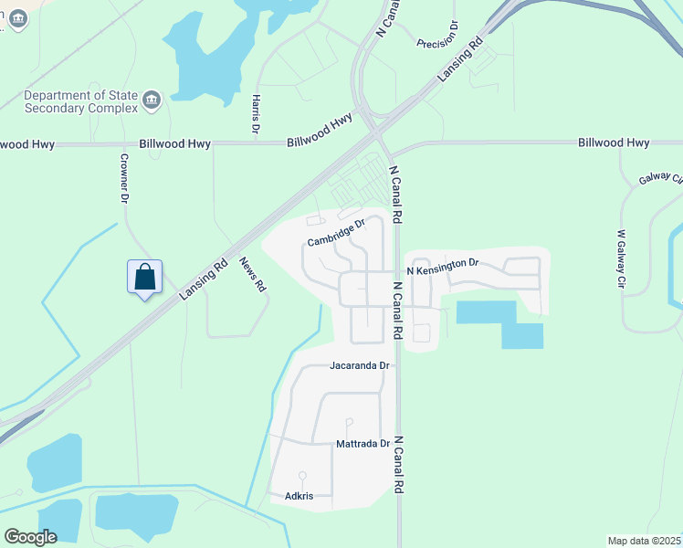 map of restaurants, bars, coffee shops, grocery stores, and more near 1873 Arlington Drive in Windsor charter Township