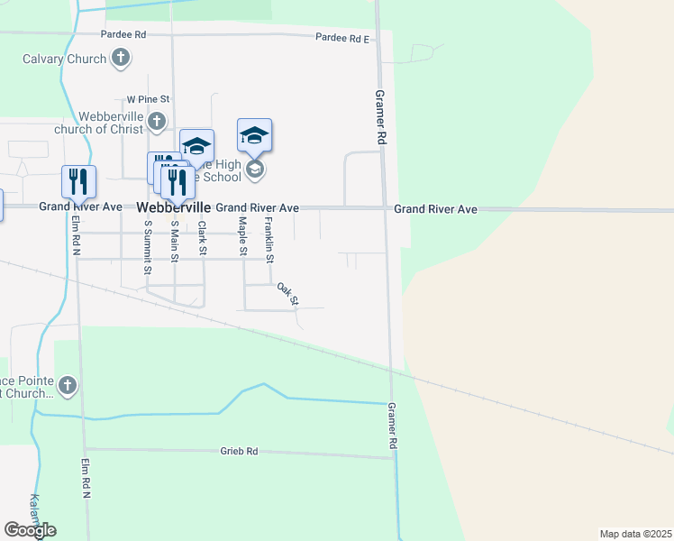 map of restaurants, bars, coffee shops, grocery stores, and more near 5014 Epley Ct in Webberville