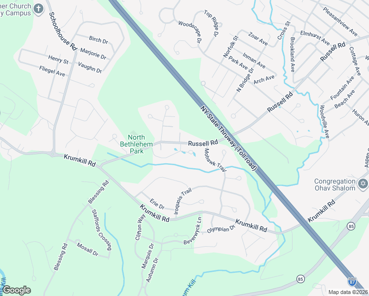 map of restaurants, bars, coffee shops, grocery stores, and more near 49 Flanders Lane in Slingerlands