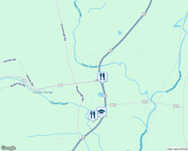 map of restaurants, bars, coffee shops, grocery stores, and more near 101-111 Spruce Hollow Rd in Cooperstown