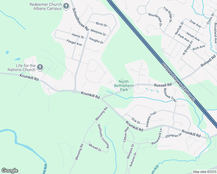 map of restaurants, bars, coffee shops, grocery stores, and more near 1a Winslowe Drive in Albany