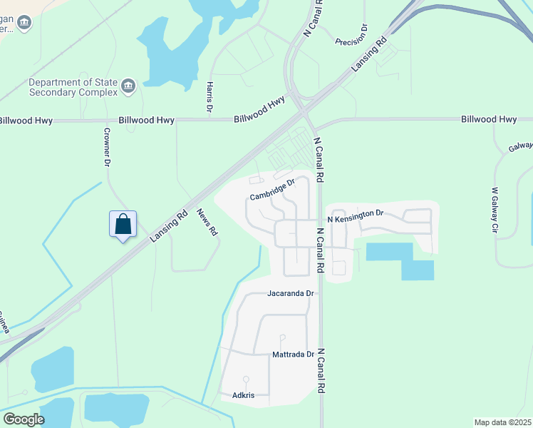 map of restaurants, bars, coffee shops, grocery stores, and more near 1873-1877 Arlington Drive in Windsor Charter Township