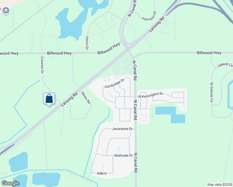 map of restaurants, bars, coffee shops, grocery stores, and more near 1873-1877 Arlington Drive in Windsor Charter Township