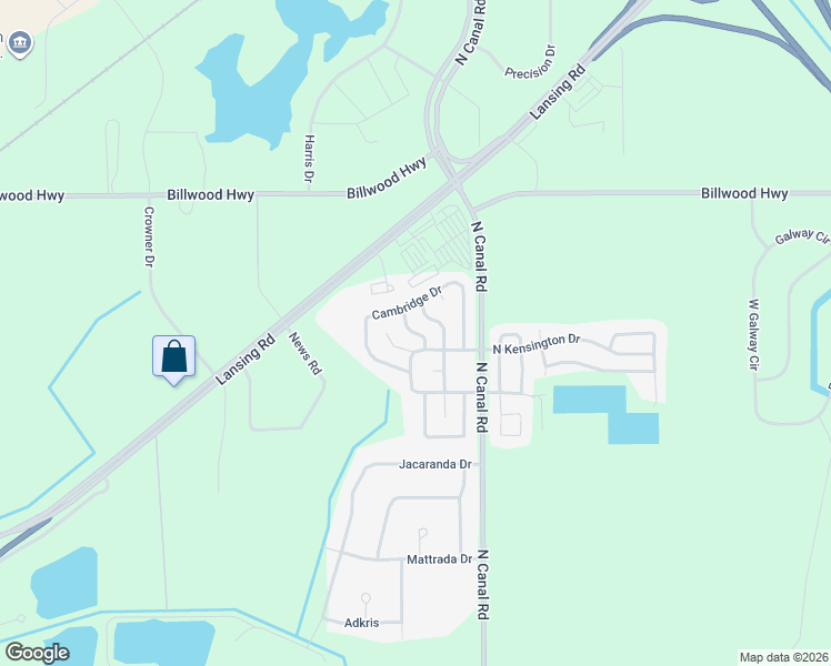 map of restaurants, bars, coffee shops, grocery stores, and more near 1873-1877 Arlington Drive in Windsor Charter Township