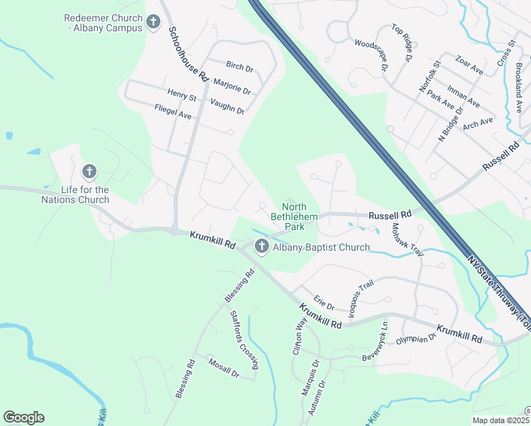 map of restaurants, bars, coffee shops, grocery stores, and more near 11 Griffin Circle in Albany