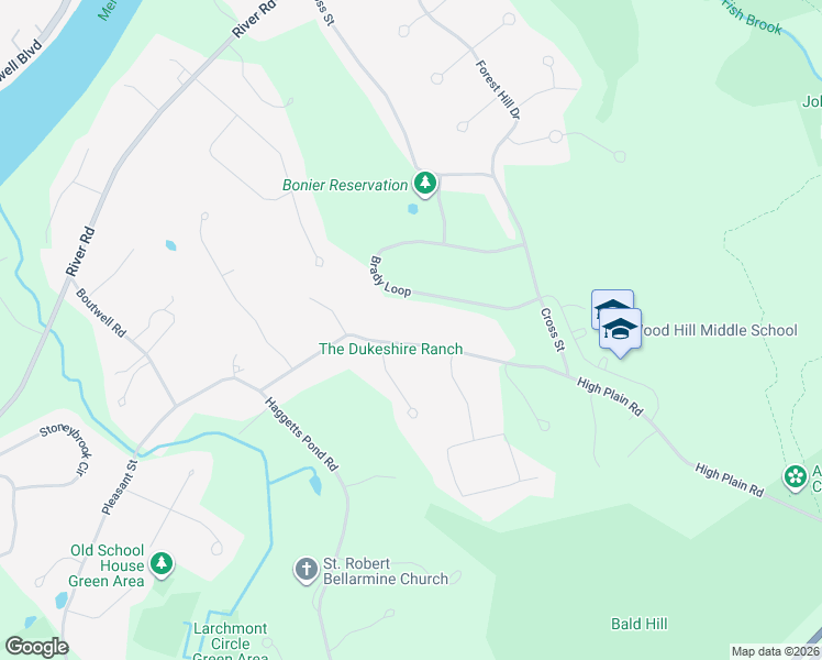 map of restaurants, bars, coffee shops, grocery stores, and more near 394 High Plain Road in Andover