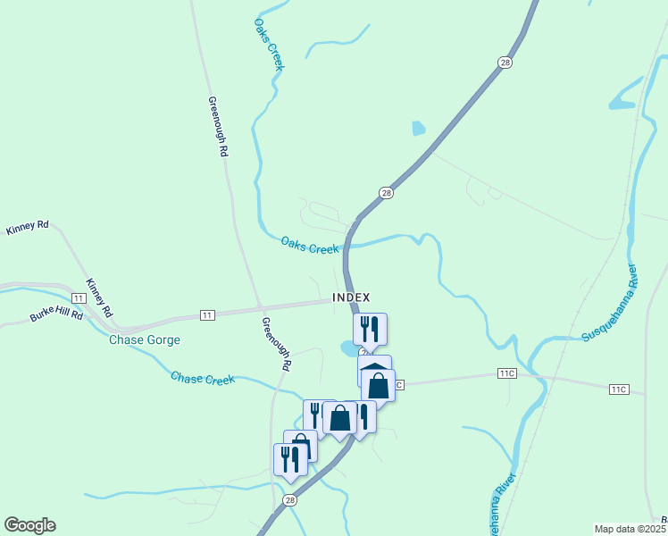 map of restaurants, bars, coffee shops, grocery stores, and more near 111 Spruce Hollow Rd in Cooperstown