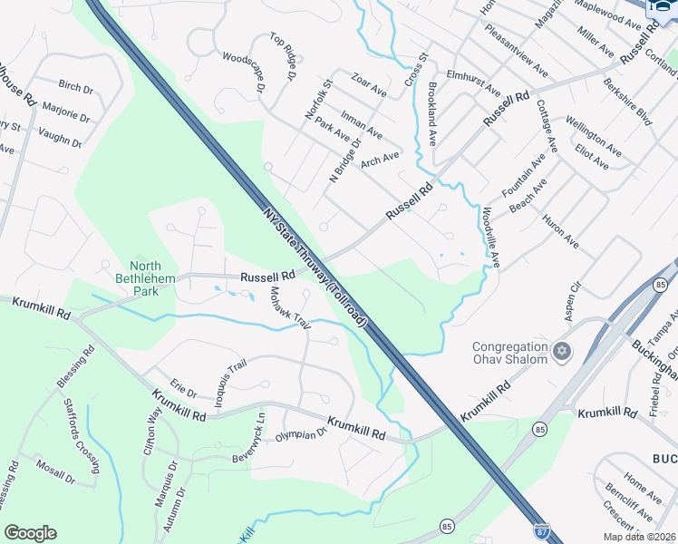 map of restaurants, bars, coffee shops, grocery stores, and more near 462 Russell Road in Albany