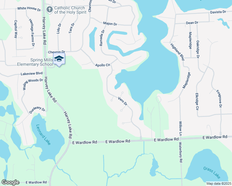 map of restaurants, bars, coffee shops, grocery stores, and more near 1463 Schooner Cove in Highland Charter Township