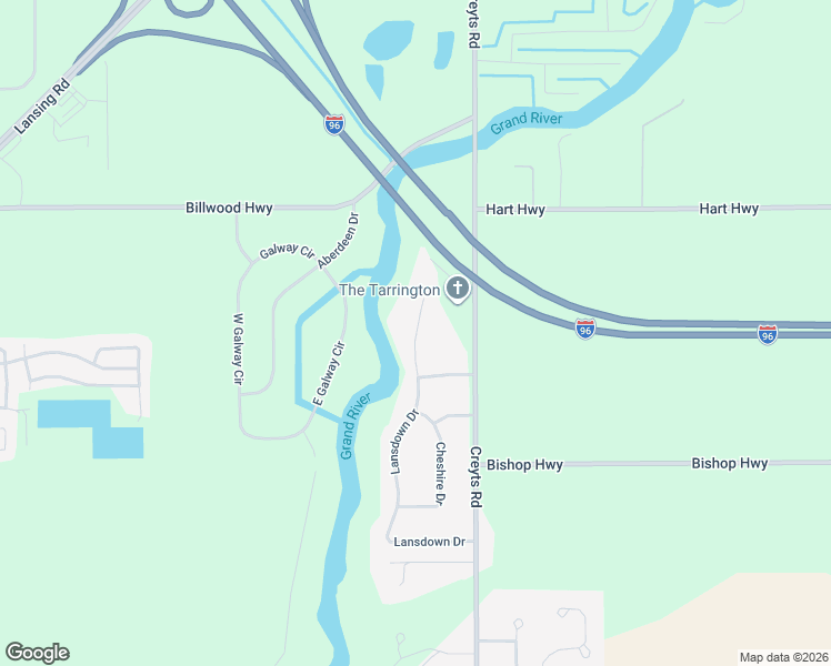 map of restaurants, bars, coffee shops, grocery stores, and more near 6785 Lansdown Drive in Windsor charter Township