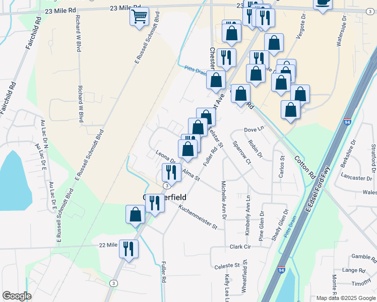 map of restaurants, bars, coffee shops, grocery stores, and more near in Macomb County