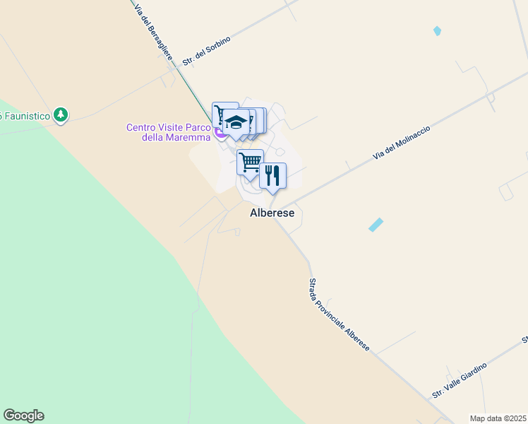 map of restaurants, bars, coffee shops, grocery stores, and more near 1 Via del Geniere in Grosseto
