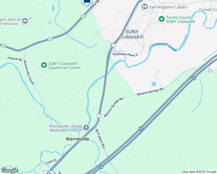 map of restaurants, bars, coffee shops, grocery stores, and more near 1694 New York 7 in Cobleskill
