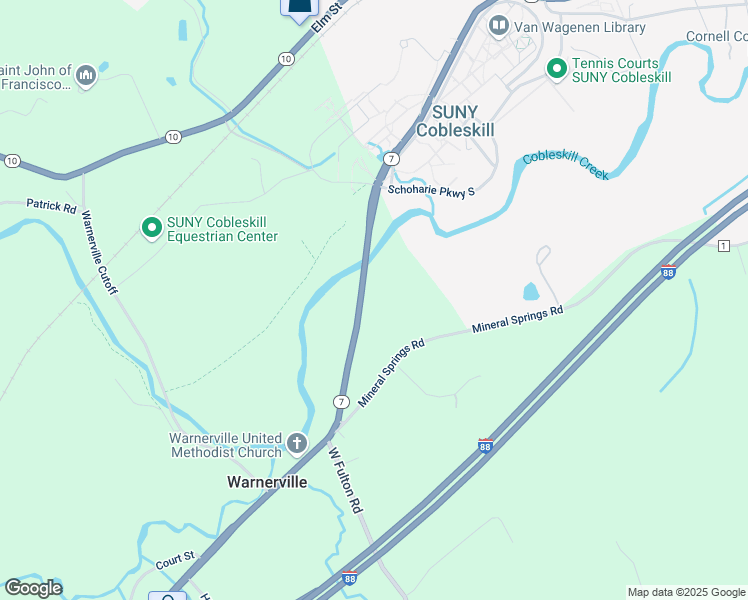 map of restaurants, bars, coffee shops, grocery stores, and more near 1694 New York 7 in Cobleskill