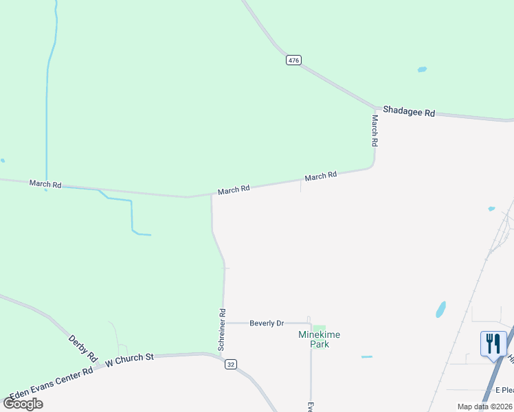 map of restaurants, bars, coffee shops, grocery stores, and more near 2511 March Road in Eden