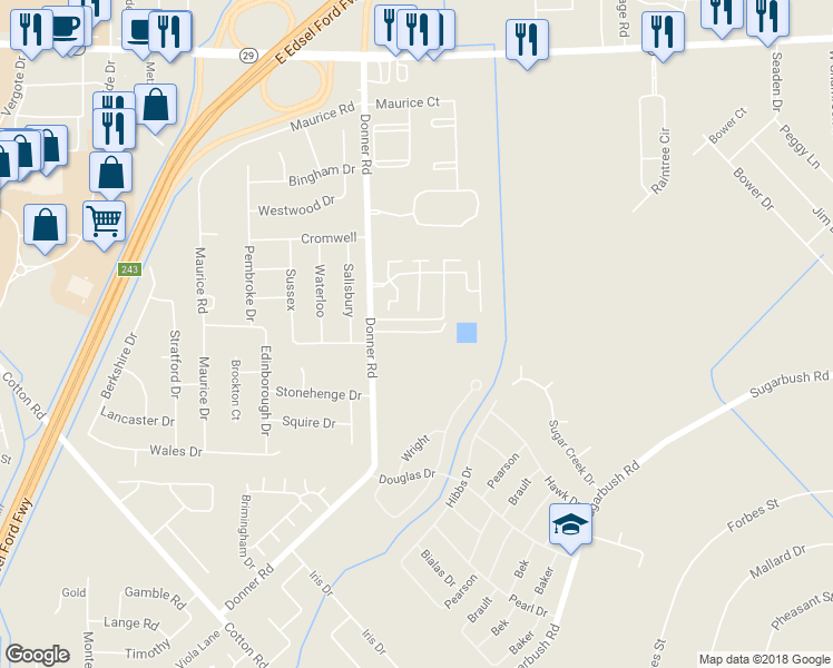 map of restaurants, bars, coffee shops, grocery stores, and more near 29111 Timber Woods Drive in New Baltimore