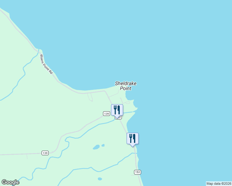 map of restaurants, bars, coffee shops, grocery stores, and more near 4015 Sheldrake Point Road in Ovid