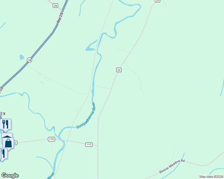 map of restaurants, bars, coffee shops, grocery stores, and more near 1271 County Highway 33 in Cooperstown