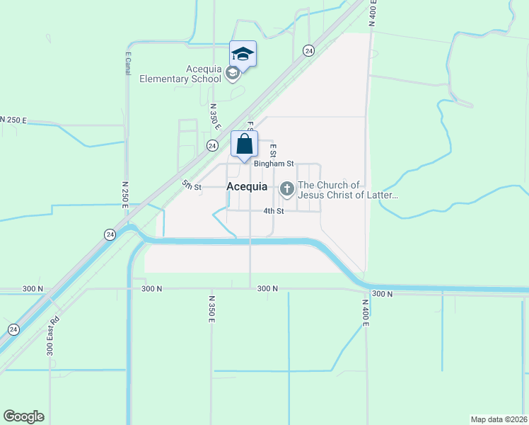 map of restaurants, bars, coffee shops, grocery stores, and more near in Acequia