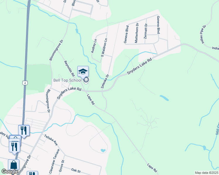 map of restaurants, bars, coffee shops, grocery stores, and more near 137 Snyders Lake Road in Wynantskill
