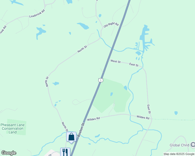 map of restaurants, bars, coffee shops, grocery stores, and more near 536 Newburyport Turnpike in Topsfield