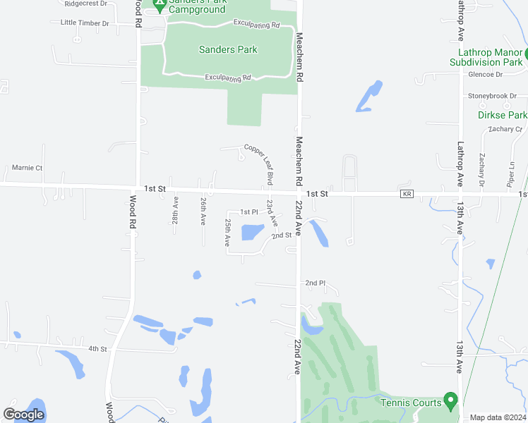 map of restaurants, bars, coffee shops, grocery stores, and more near 2315 1st Place in Kenosha