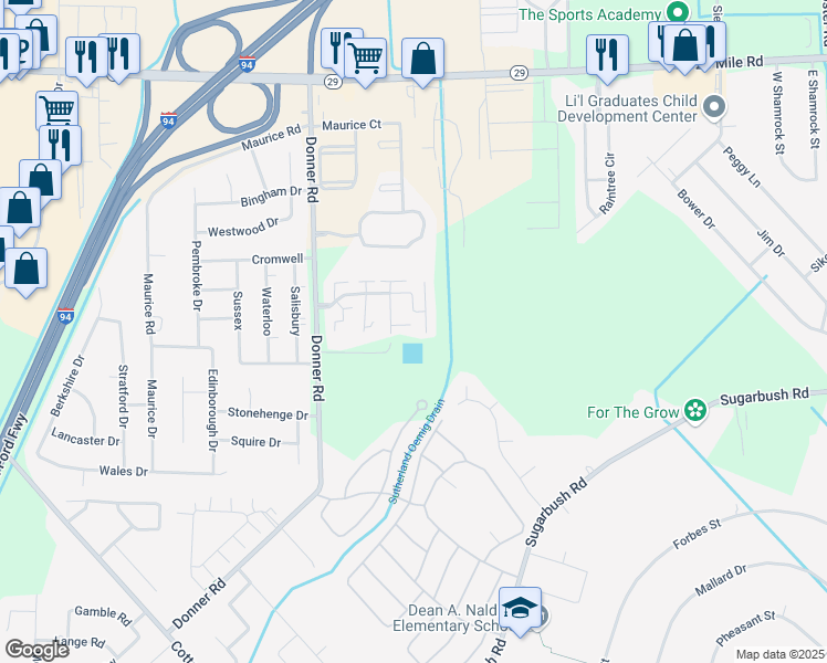 map of restaurants, bars, coffee shops, grocery stores, and more near 50013 South Jimmy Court in Chesterfield