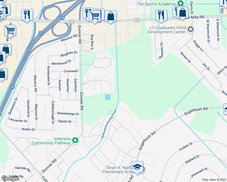 map of restaurants, bars, coffee shops, grocery stores, and more near 50013 South Jimmy Court in Chesterfield