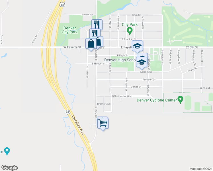 map of restaurants, bars, coffee shops, grocery stores, and more near 720 South Mill Street in Denver