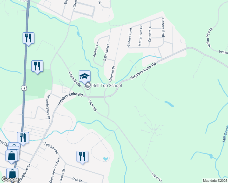 map of restaurants, bars, coffee shops, grocery stores, and more near 133 Snyders Lake Road in Wynantskill
