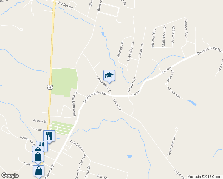 map of restaurants, bars, coffee shops, grocery stores, and more near 39 Reynolds Rd in Troy
