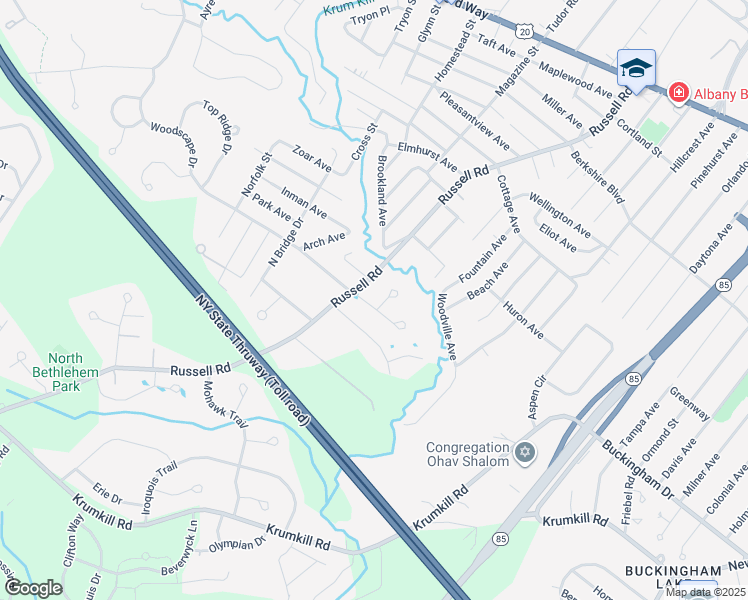 map of restaurants, bars, coffee shops, grocery stores, and more near 6 Knights Way in Albany