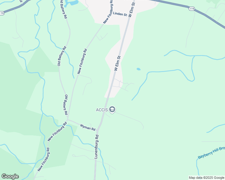 map of restaurants, bars, coffee shops, grocery stores, and more near 76 West Elm Street in Townsend